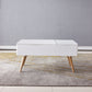 Retangular Natural Wood 4 Legs Coffee Table 1 Single Modern Cocktail Table with Drawers