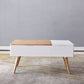 Retangular Natural Wood 4 Legs Coffee Table 1 Single Modern Cocktail Table with Drawers