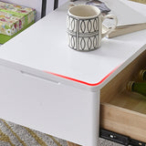 Retangular Natural Wood 4 Legs Coffee Table 1 Single Modern Cocktail Table with Drawers