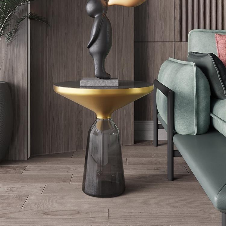 Modernism Pedestal 1 Single Coffee Table Round Glass Cocktail Table Clearhalo 'Coffee & Accent Tables' 'Coffee Tables' 'coffee_tables' 'furn' 'furn_coffee_tables' 'Furniture' 'Living Room Furniture' 5158337