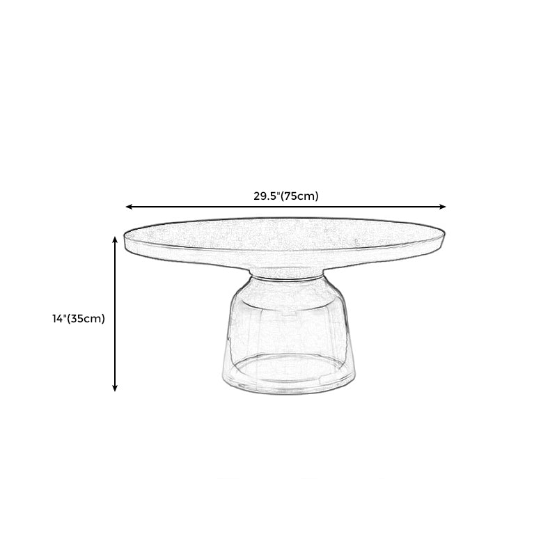 Modernism Pedestal 1 Single Coffee Table Round Glass Cocktail Table Clearhalo 'Coffee & Accent Tables' 'Coffee Tables' 'coffee_tables' 'furn' 'furn_coffee_tables' 'Furniture' 'Living Room Furniture' 5158351