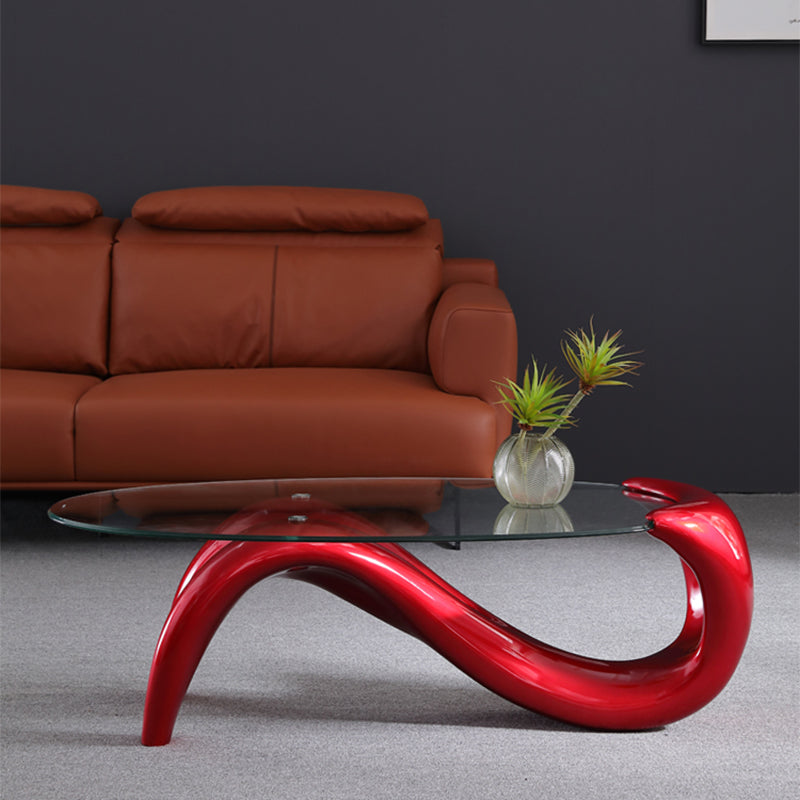 Table basse abstraite Verre contemporaine 15.7 "Table de cocktails