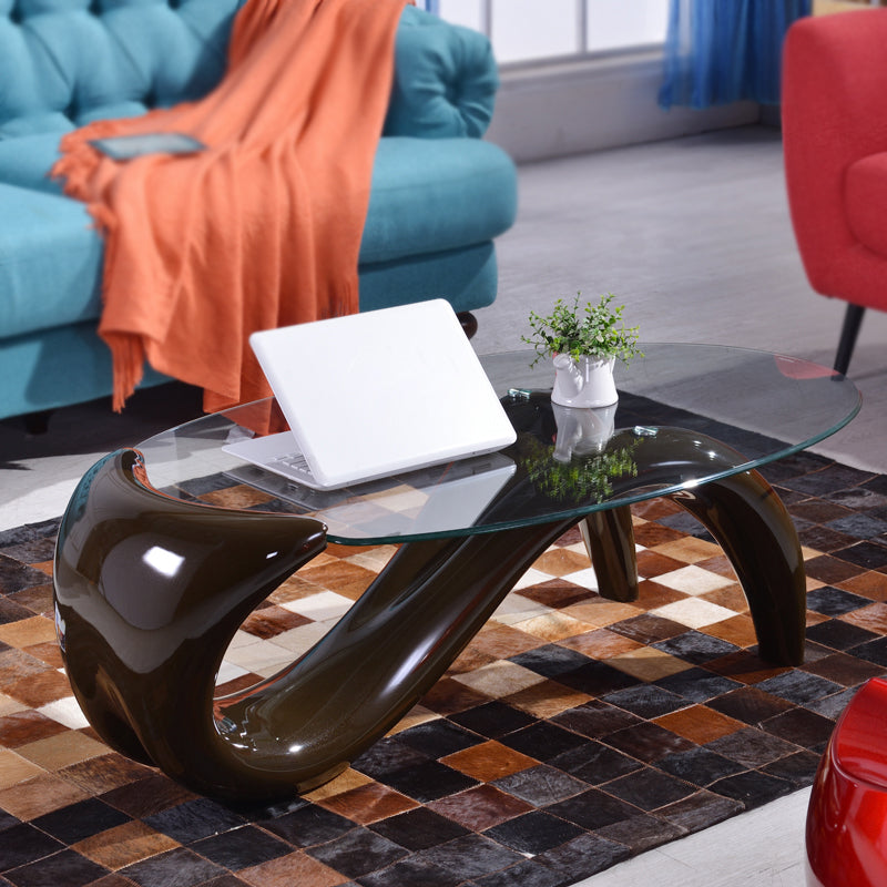 Table basse abstraite Verre contemporaine 15.7 "Table de cocktails