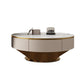 Modern Marble Drum Coffee Table Round Cocktail Table in white Gold Clearhalo 'Coffee & Accent Tables' 'Coffee Tables' 'coffee_tables' 'furn' 'furn_coffee_tables' 'Furniture' 'Living Room Furniture' 5158417