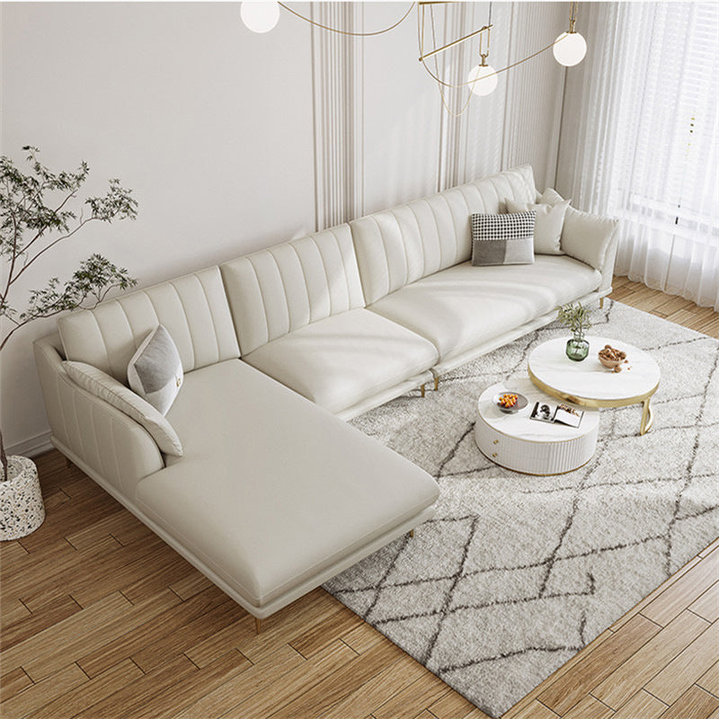 Abnehmbare Kissen -Kissen -Kissen -Top Arms -Sofa mit Chaise in Beige