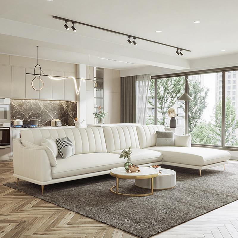 Abnehmbare Kissen -Kissen -Kissen -Top Arms -Sofa mit Chaise in Beige