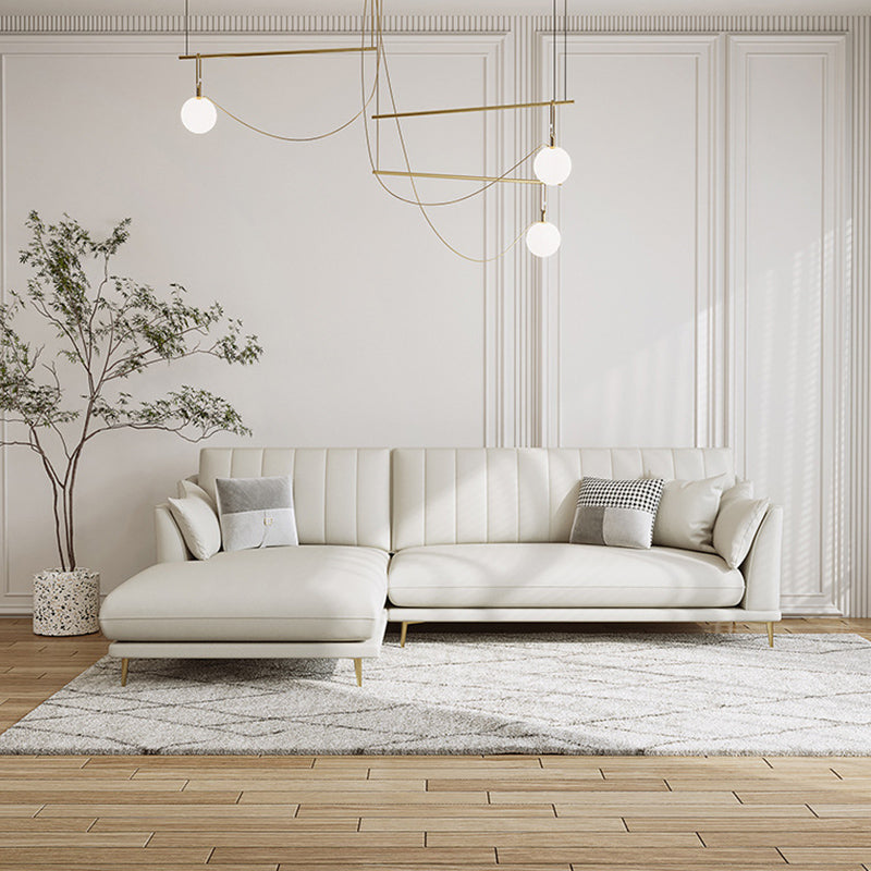 Abnehmbare Kissen -Kissen -Kissen -Top Arms -Sofa mit Chaise in Beige