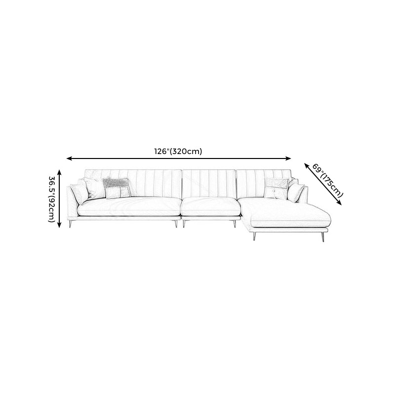Abnehmbare Kissen -Kissen -Kissen -Top Arms -Sofa mit Chaise in Beige