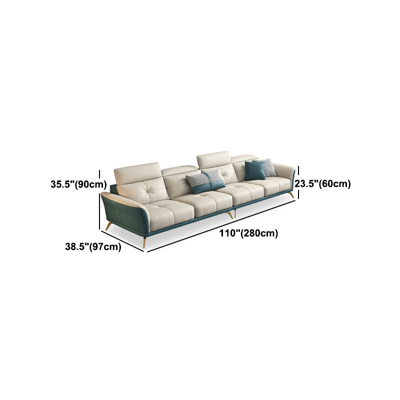 Smoking-Armse-Sofa 35,43 "Hoch echtes Leder-Tufted-Split-Back-Sofa