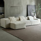 Cotton Blend Square Arm Sectional Sofa 25.6"High Cushion Back Sofa,White