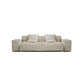 Cotton Blend Square Arm Sectional Sofa 25.6"High Cushion Back Sofa,White