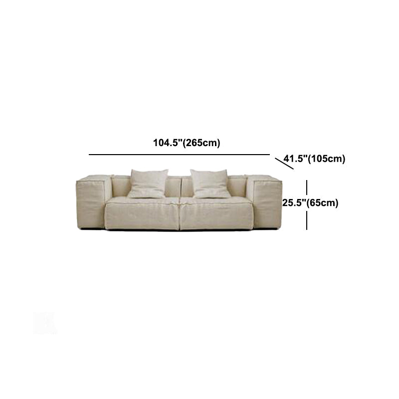 Coton Blend Square Abm Sofa sectionnel de 25,6 "High Cushion Back Sofa, blanc
