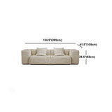 Cotton Blend Square Arm Sectional Sofa 25.6"High Cushion Back Sofa,White