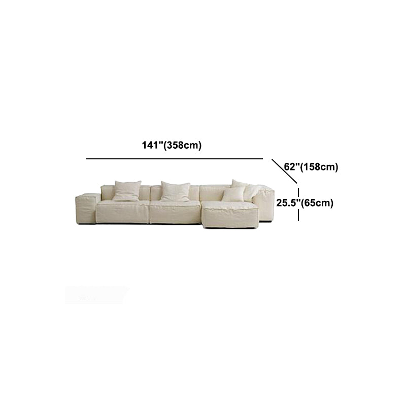 Coton Blend Square Abm Sofa sectionnel de 25,6 "High Cushion Back Sofa, blanc