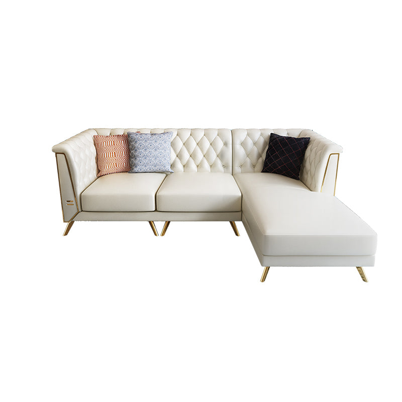 Genuine Leather Tufted Back Pillow Top Arm Sofa/Sectionals with Wear-Resistant