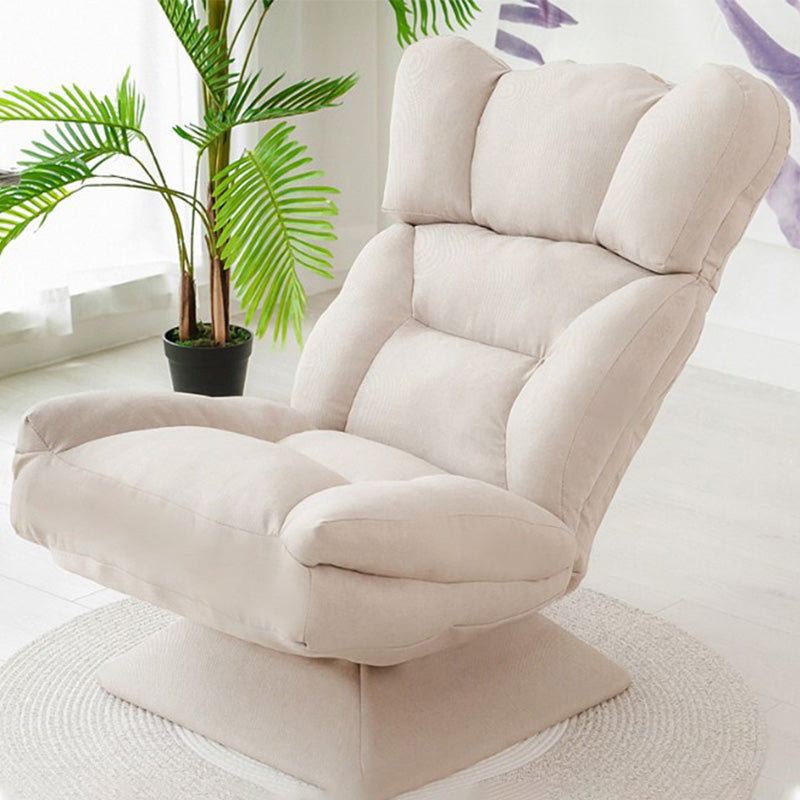 Modern 20"W Armless Chair Cotton Blend Upholstered Accent Chair Cream Clearhalo 'Accent Chairs' 'accent_chairs' 'Chairs & Seating' 'furn' 'furn_accent_chairs' 'Furniture' 'Living Room Furniture' 5158776