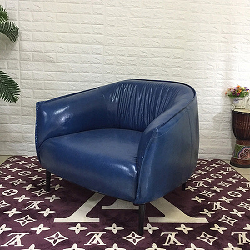 Braccia in pelle per camera da letto a colori solidi inclusi braccia rotonde sedia a barre posteriore