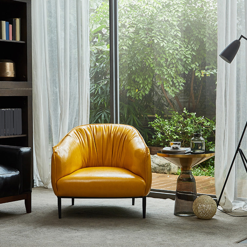 Braccia in pelle per camera da letto a colori solidi inclusi braccia rotonde sedia a barre posteriore