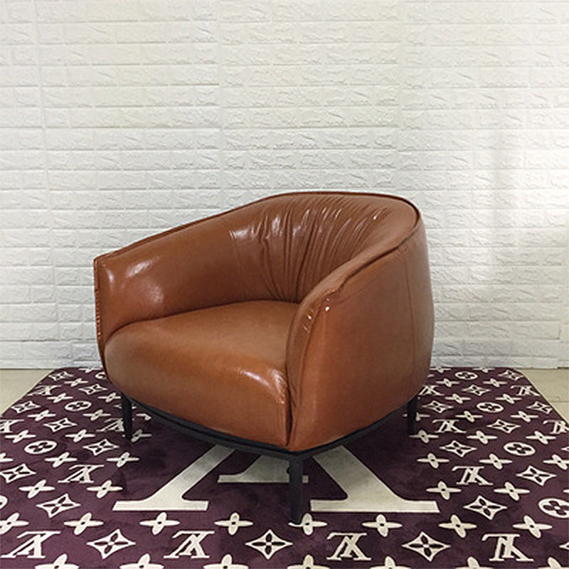 Braccia in pelle per camera da letto a colori solidi inclusi braccia rotonde sedia a barre posteriore