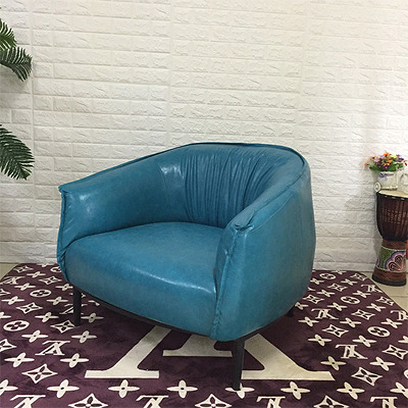 Braccia in pelle per camera da letto a colori solidi inclusi braccia rotonde sedia a barre posteriore