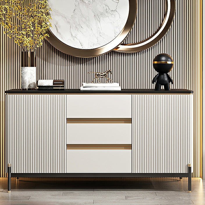 Sideboard da pranzo a 2 porte in stile glam con cassetti per soggiorno