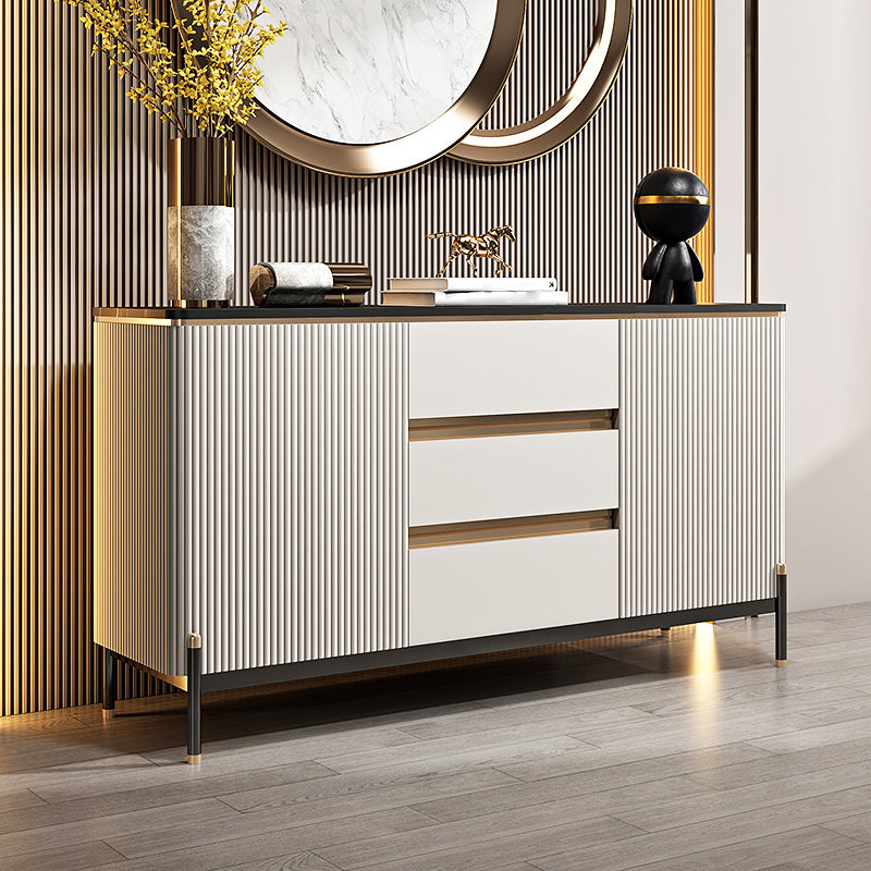 Sideboard da pranzo a 2 porte in stile glam con cassetti per soggiorno