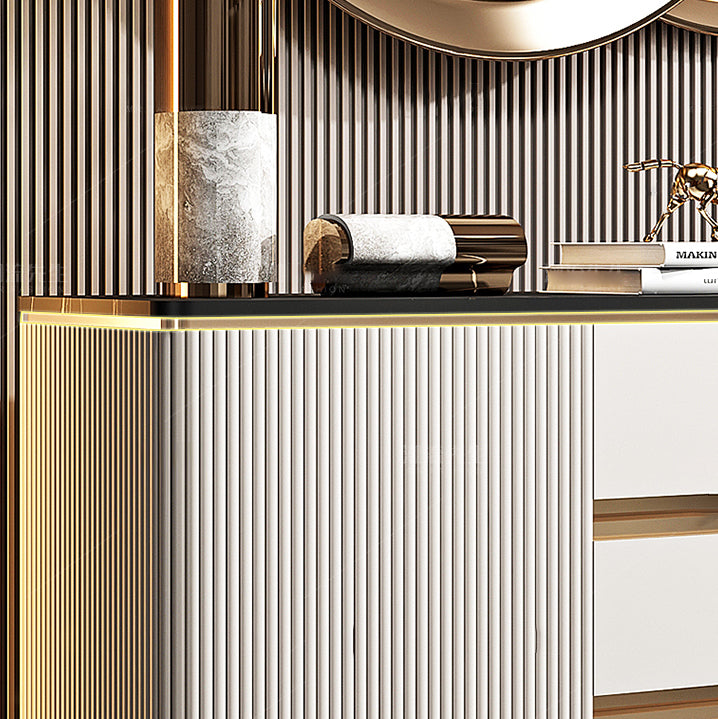 Sideboard da pranzo a 2 porte in stile glam con cassetti per soggiorno