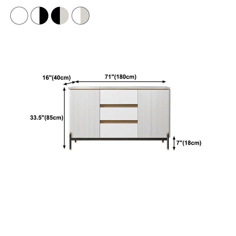 Sideboard da pranzo a 2 porte in stile glam con cassetti per soggiorno