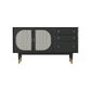 Wooden Rectangle Storage Sideboard Luxury Cabinet with Drawers and Doors Black Clearhalo 'buffet_sideboard' 'Buffets & Sideboards' 'furn' 'furn_buffet_sideboard' 'Furniture' 'Kitchen & Dining Furniture' 5158968