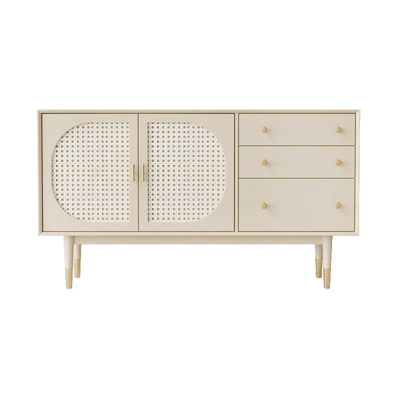 Wooden Rectangle Storage Sideboard Luxury Cabinet with Drawers and Doors White Clearhalo 'buffet_sideboard' 'Buffets & Sideboards' 'furn' 'furn_buffet_sideboard' 'Furniture' 'Kitchen & Dining Furniture' 5158974