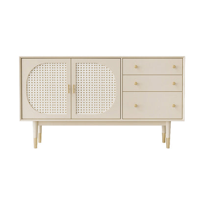 Wooden Rectangle Storage Sideboard Luxury Cabinet with Drawers and Doors White Clearhalo 'buffet_sideboard' 'Buffets & Sideboards' 'furn' 'furn_buffet_sideboard' 'Furniture' 'Kitchen & Dining Furniture' 5158974