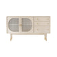 Wooden Rectangle Storage Sideboard Luxury Cabinet with Drawers and Doors Off-White Clearhalo 'buffet_sideboard' 'Buffets & Sideboards' 'furn' 'furn_buffet_sideboard' 'Furniture' 'Kitchen & Dining Furniture' 5158982