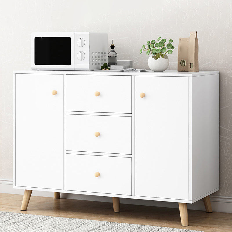 Contemporary Style Sideboard Engineered Wood Dining Sideboard with Storage 39"L x 12"W x 31"H White Clearhalo 'buffet_sideboard' 'Buffets & Sideboards' 'furn' 'furn_buffet_sideboard' 'Furniture' 'Kitchen & Dining Furniture' 5159029