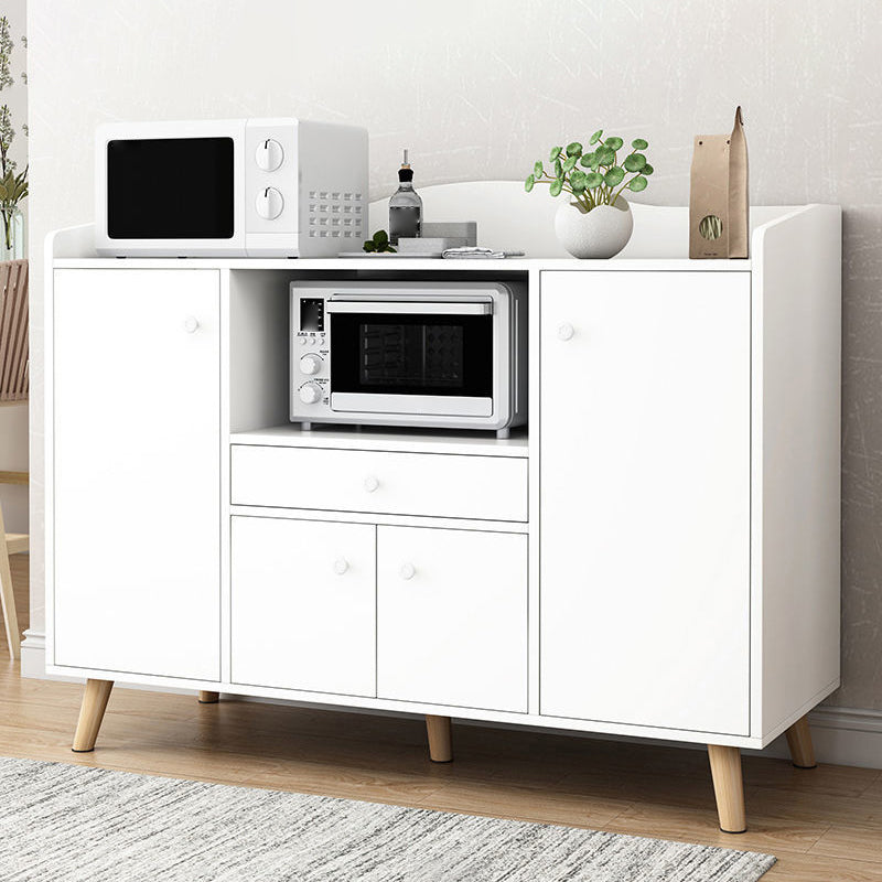 Contemporary Style Sideboard Engineered Wood Dining Sideboard with Storage 47"L x 12"W x 38"H White Clearhalo 'buffet_sideboard' 'Buffets & Sideboards' 'furn' 'furn_buffet_sideboard' 'Furniture' 'Kitchen & Dining Furniture' 5159034