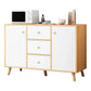 Contemporary Style Sideboard Engineered Wood Dining Sideboard with Storage 47"L x 12"W x 31"H Natural Wood White Clearhalo 'buffet_sideboard' 'Buffets & Sideboards' 'furn' 'furn_buffet_sideboard' 'Furniture' 'Kitchen & Dining Furniture' 5159048