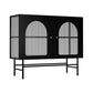 13.78"W Sideboard Contemporary Style Dining Server with 2 Doors for Kitchen Dining Room Black Clearhalo 'buffet_sideboard' 'Buffets & Sideboards' 'furn' 'furn_buffet_sideboard' 'Furniture' 'Kitchen & Dining Furniture' 5159063