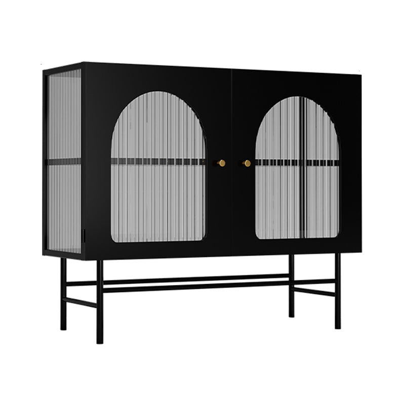 13.78"W Sideboard Contemporary Style Dining Server with 2 Doors for Kitchen Dining Room Black Clearhalo 'buffet_sideboard' 'Buffets & Sideboards' 'furn' 'furn_buffet_sideboard' 'Furniture' 'Kitchen & Dining Furniture' 5159063