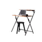 Foldable Office Desk Contemporary Style Writing Desk for Home and Office 33"L x 24"W x 38"H Brown-Black Clearhalo 'furn' 'furn_office_desk' 'Furniture' 'Office Desks' 'Office Furniture' 'office_desk' 5159122