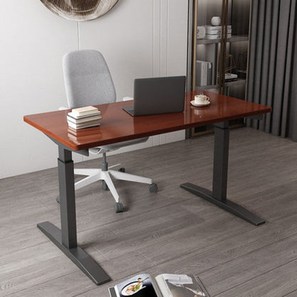 Contemporary Style Engineered Wood Office Desk Rectangle Standing Desk Brown-Black Clearhalo 'furn' 'furn_office_desk' 'Furniture' 'Office Desks' 'Office Furniture' 'office_desk' 5159129