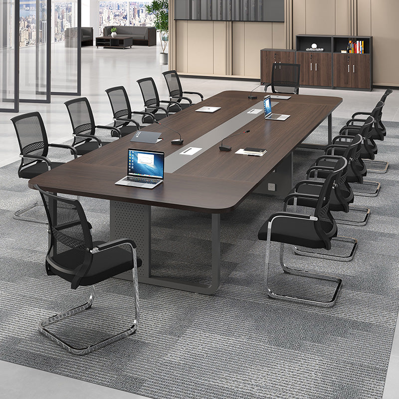 Manufactured Wood Rectangular Desk Modern Cable Management Office Desk Clearhalo 'furn' 'furn_office_desk' 'Furniture' 'Office Desks' 'Office Furniture' 'office_desk' 5159231