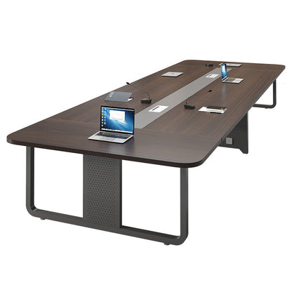 Manufactured Wood Rectangular Desk Modern Cable Management Office Desk 110"L x 51"W x 30"H Clearhalo 'furn' 'furn_office_desk' 'Furniture' 'Office Desks' 'Office Furniture' 'office_desk' 5159235