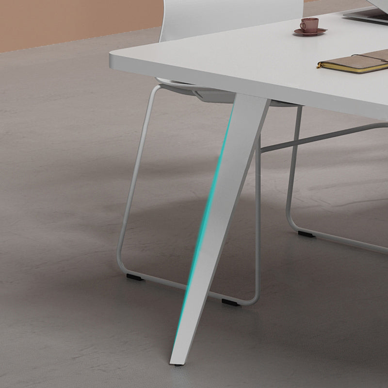 White Manufactured Wood Rectangular Desk Modern Cable Management Office Desk Clearhalo 'furn' 'furn_office_desk' 'Furniture' 'Office Desks' 'Office Furniture' 'office_desk' 5159267