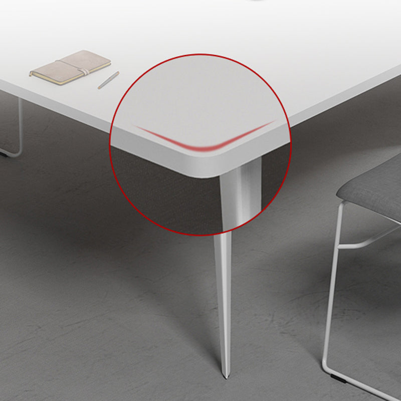 White Manufactured Wood Rectangular Desk Modern Cable Management Office Desk Clearhalo 'furn' 'furn_office_desk' 'Furniture' 'Office Desks' 'Office Furniture' 'office_desk' 5159270