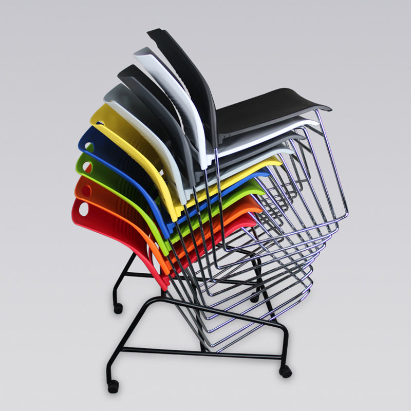 Silla de conferencia de marco de acero plateado silla de soporte lumbar lumbar