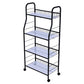 Modern Steel Bookshelf with Wheels Open Bookcase for Living Room