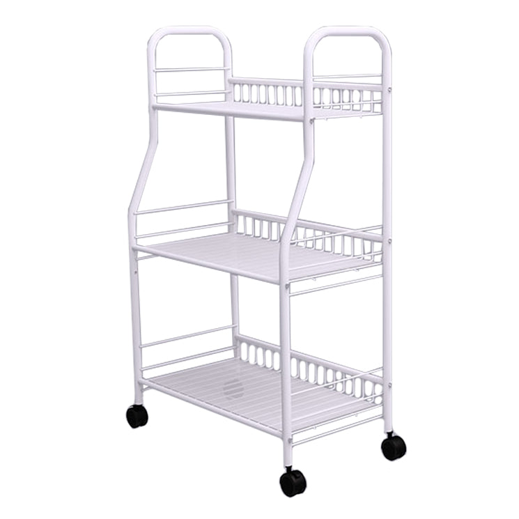 Modern Steel Bookshelf with Wheels Open Bookcase for Living Room