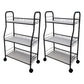 Modern Steel Bookshelf with Wheels Open Bookcase for Living Room