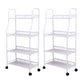 Modern Steel Bookshelf with Wheels Open Bookcase for Living Room
