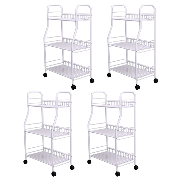 Modern Steel Bookshelf with Wheels Open Bookcase for Living Room