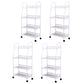 Modern Steel Bookshelf with Wheels Open Bookcase for Living Room